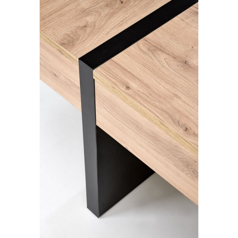 Stolik kwadratowy Sevilla 80x80 | Halmar | Dąb Craft/Czarny