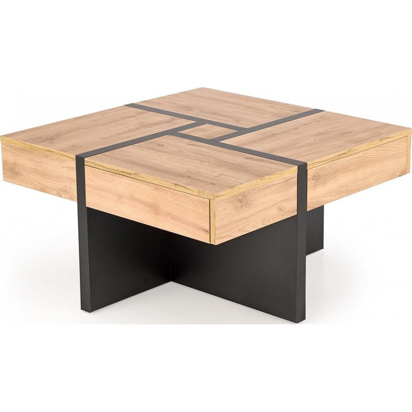 Stolik kwadratowy Sevilla 80x80 | Halmar | Dąb Craft/Czarny