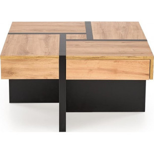 Stolik kwadratowy Sevilla 80x80 | Halmar | Dąb Craft/Czarny