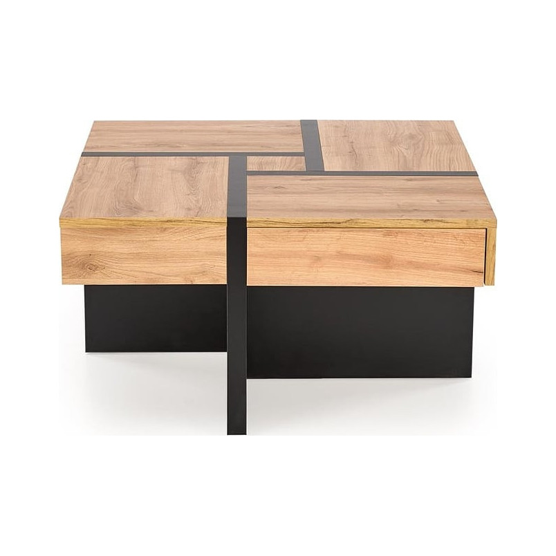 Stolik kwadratowy Sevilla 80x80 | Halmar | Dąb Craft/Czarny