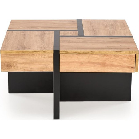 Stolik kwadratowy Sevilla 80x80 | Halmar | Dąb Craft/Czarny