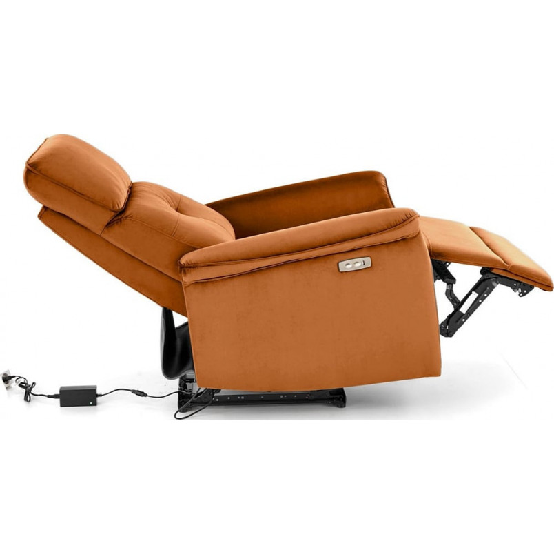 Fotel rozkładany elektryczny Halmar Semir Velvet - Cynamonowy