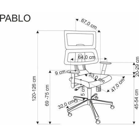 Fotel biurowy Pablo Halmar: Regulacja, Zagłówek - Komfort i Ergonomia