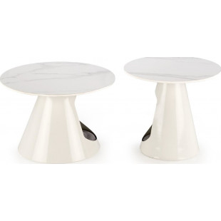 Zestaw stolików Osario biały marmur Halmar | Elegancki design