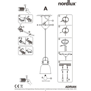 Lampa Wisząca Industrialna Adrian Czarna - Nordlux | Sklep Lamp