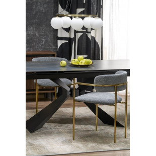 Stół rozkładany Luciano | Halmar | 180-230x90cm | Czarny marmur
