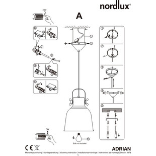 Lampa Wisząca Industrialna Adrian | Nordlux | Czarna