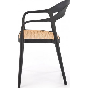 Krzesło boho K530 Halmar - czarne i naturalne | Komfort i styl