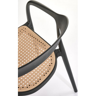 Krzesło boho K530 Halmar - czarne i naturalne | Komfort i styl
