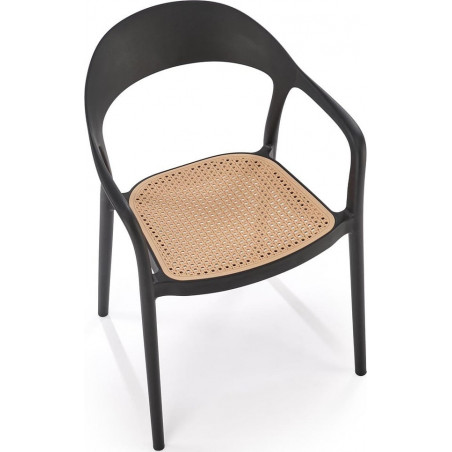 Krzesło boho K530 Halmar - czarne i naturalne | Komfort i styl