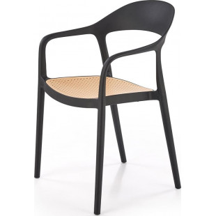 Krzesło boho K530 Halmar - czarne i naturalne | Komfort i styl