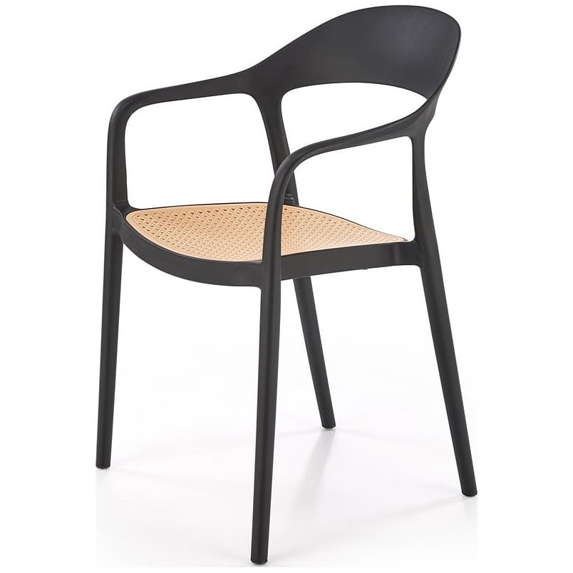 Krzesło boho K530 Halmar - czarne i naturalne | Komfort i styl