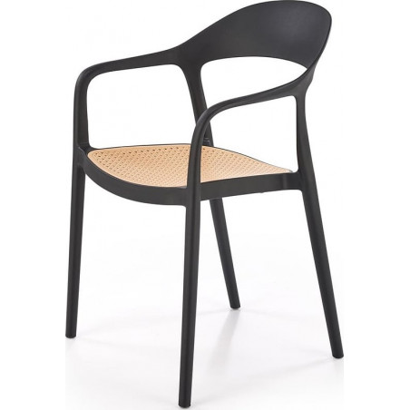 Krzesło boho K530 Halmar - czarne i naturalne | Komfort i styl