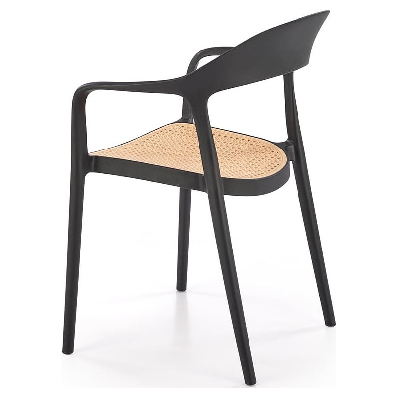 Krzesło boho K530 Halmar - czarne i naturalne | Komfort i styl