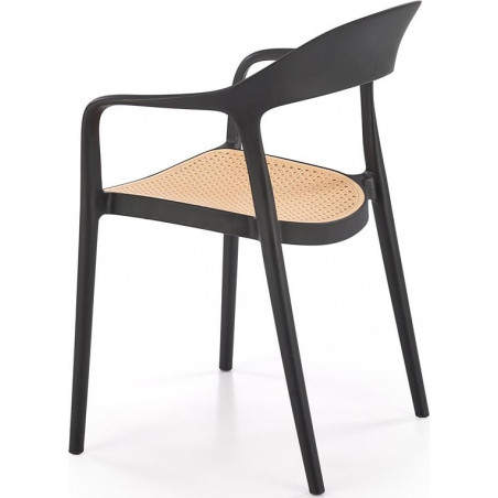Krzesło boho K530 Halmar - czarne i naturalne | Komfort i styl