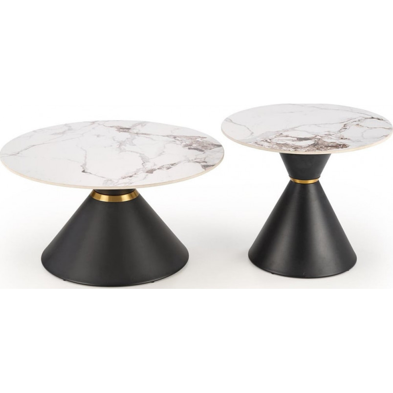 Stolik boczny Halmar Goretti: Elegancki design, biały marmur - Kup teraz!
