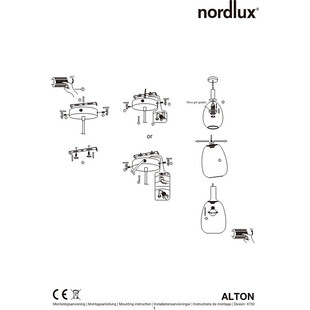 Lampa wisząca Alton czarna Nordlux | Szkło E27