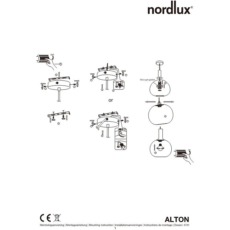 Lampa wisząca Alton czarna Nordlux | Skandynawski design
