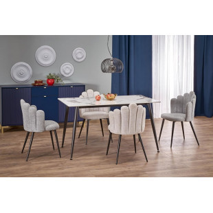 Stół glamour Emilio 140x80 biały marmur - Halmar