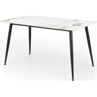 Stół glamour Emilio 140x80 biały marmur - Halmar