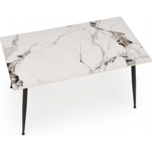 Stół glamour Emilio 140x80 biały marmur - Halmar