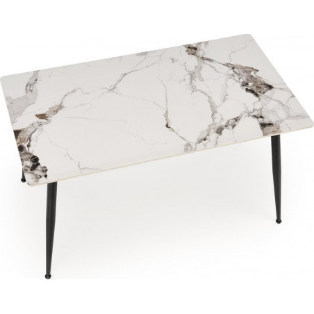 Stół glamour Emilio 140x80 biały marmur - Halmar