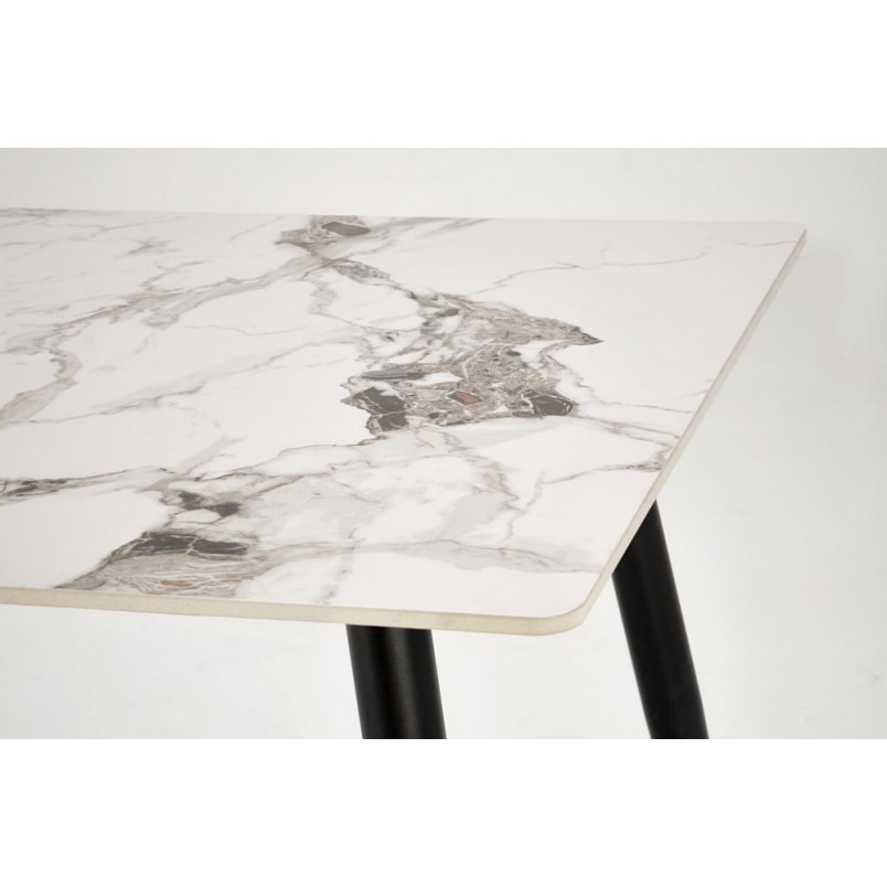 Stół glamour Emilio 140x80 biały marmur - Halmar