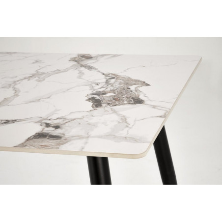 Stół glamour Emilio 140x80 biały marmur - Halmar