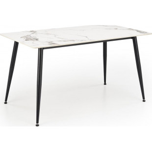 Stół glamour Emilio 140x80 biały marmur - Halmar
