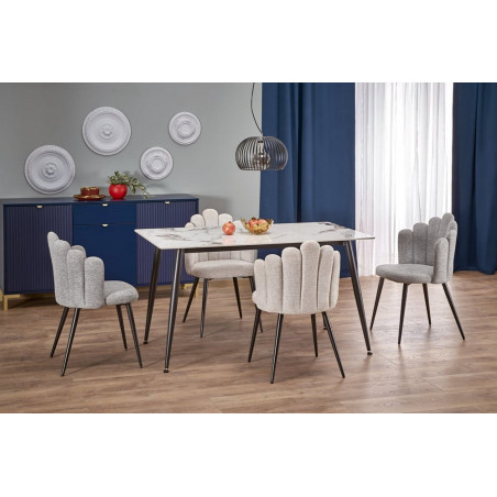 Stół glamour Emilio 120x70 biały marmur - Halmar | Kup teraz!