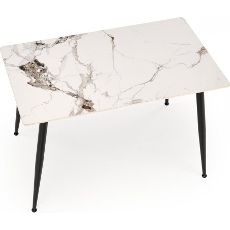 Stół glamour Emilio 120x70 biały marmur - Halmar | Kup teraz!