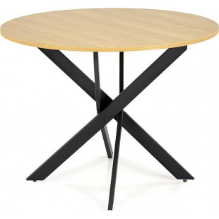 Stół okrągły loft Edgar 100cm Halmar - Dąb Złoty/Czarny