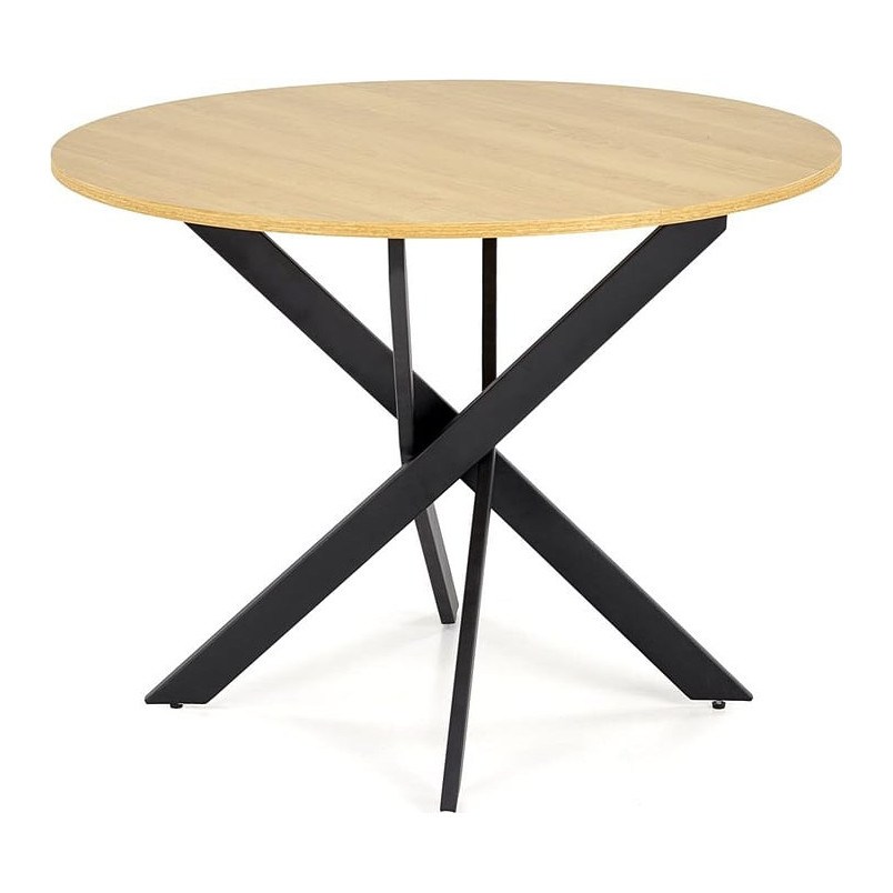Stół okrągły loft Edgar 100cm Halmar - Dąb Złoty/Czarny