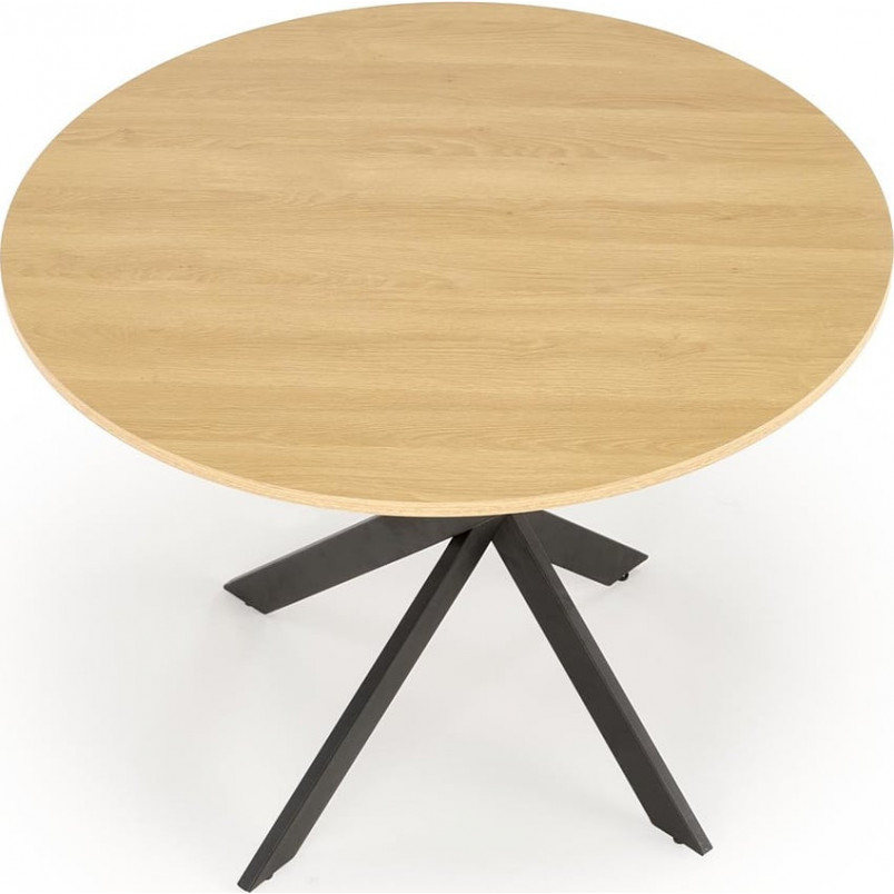 Stół okrągły loft Edgar 100cm Halmar - Dąb Złoty/Czarny