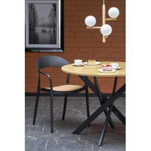 Stół okrągły loft Edgar 100cm Halmar - Dąb Złoty/Czarny