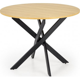 Stół okrągły loft Edgar 100cm Halmar - Dąb Złoty/Czarny
