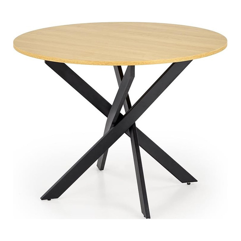 Stół okrągły loft Edgar 100cm Halmar - Dąb Złoty/Czarny