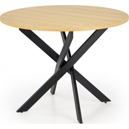 Stół okrągły loft Edgar 100cm Halmar - Dąb Złoty/Czarny