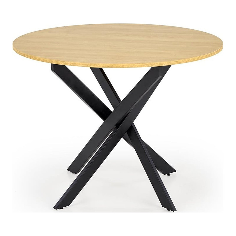 Stół okrągły loft Edgar 100cm Halmar - Dąb Złoty/Czarny