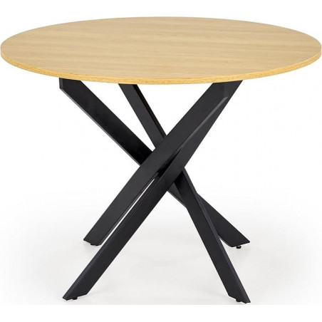 Stół okrągły loft Edgar 100cm Halmar - Dąb Złoty/Czarny