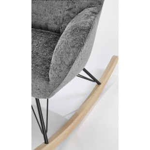 Fotel bujany Castro Halmar | Szary, Drewno | Komfort i Styl
