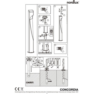 Lampa zewnętrzna Nordlux Concordia | Słupek ogrodowy antracytowy