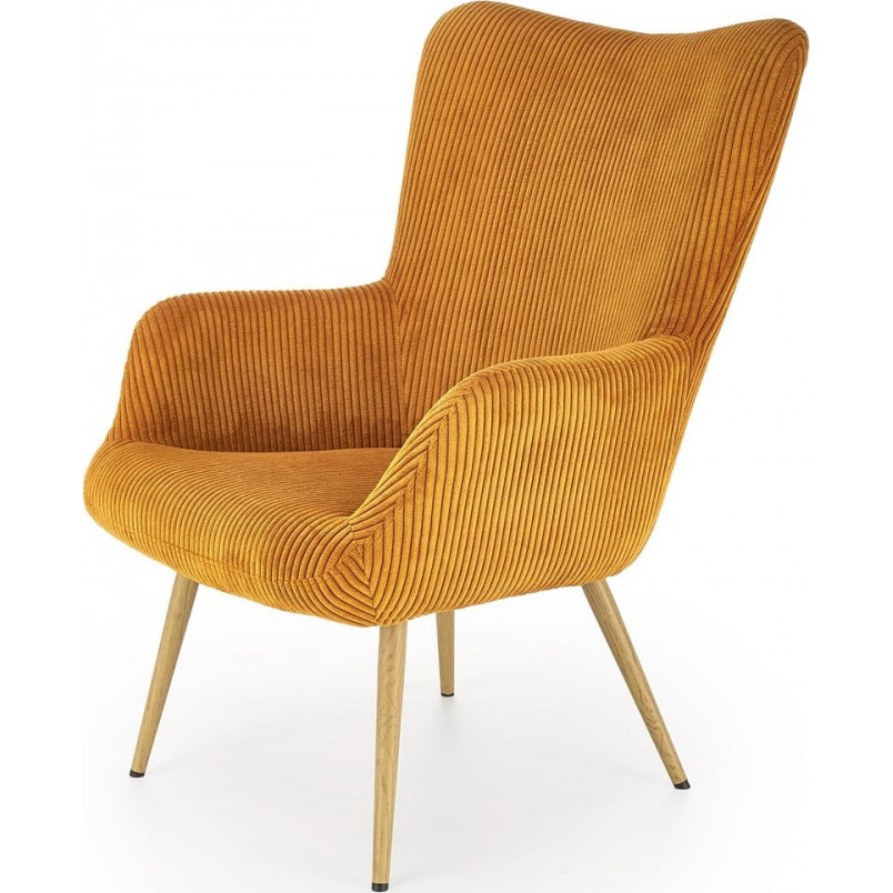 Fotel uszak Amaro Halmar | Musztardowy | Komfortowy Design