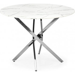 Stół szklany glamour Raymond Halmar | Biały marmur, 100cm