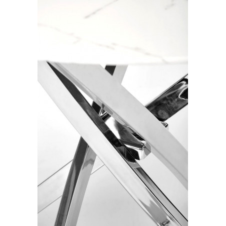 Stół szklany glamour Raymond Halmar | Biały marmur, 100cm
