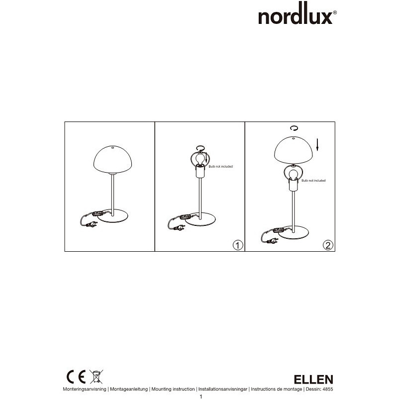 Lampa stołowa Nordlux Ellen zielona | Skandynawski design