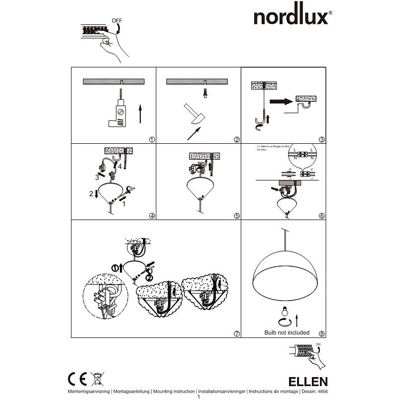 Lampa wisząca skandynawska Ellen biała Nordlux | Kup teraz