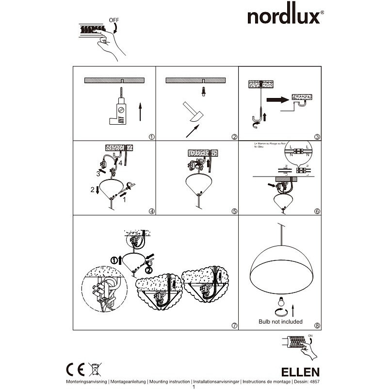 Lampa wisząca Ellen biała Nordlux | Skandynawski design