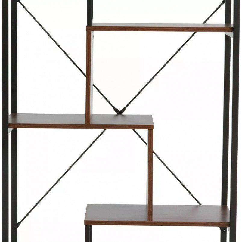 Regał loft Signal 75x35x132 - orzech/czarny | Meble Signal