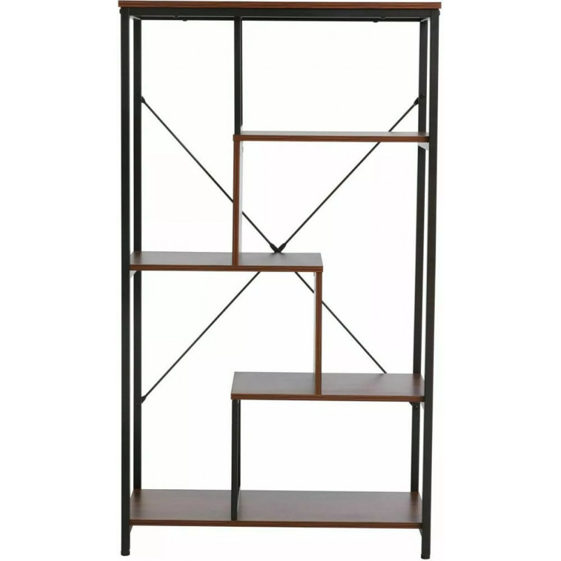 Regał loft Signal 75x35x132 - orzech/czarny | Meble Signal
